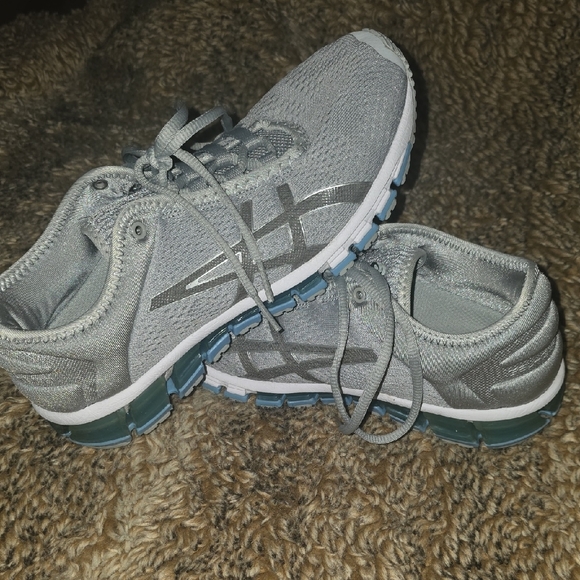 Asics Shoes - Asics Silver and Blue Athletic Shoes